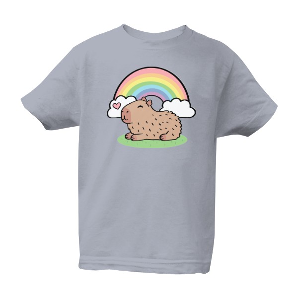 Capybara with a rainbow T-shirt