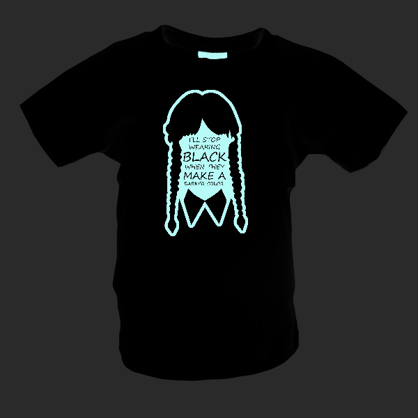 Fluorescent print Wednesday Addams
