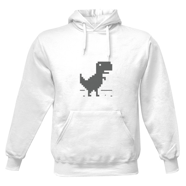 Pánská mikina s kapucí Just Hoods s potiskem Google Dinosaurus mikina